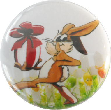 Osterhase Button mit Ei